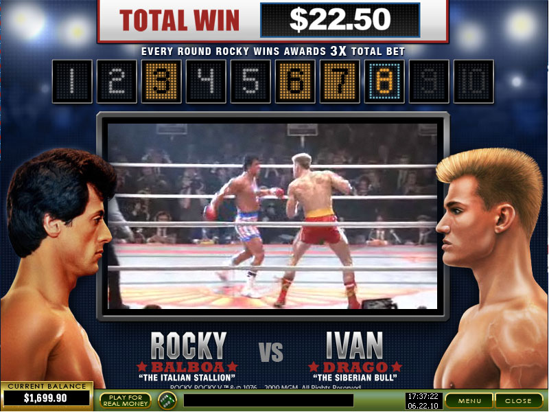 rocky slot bonus game round