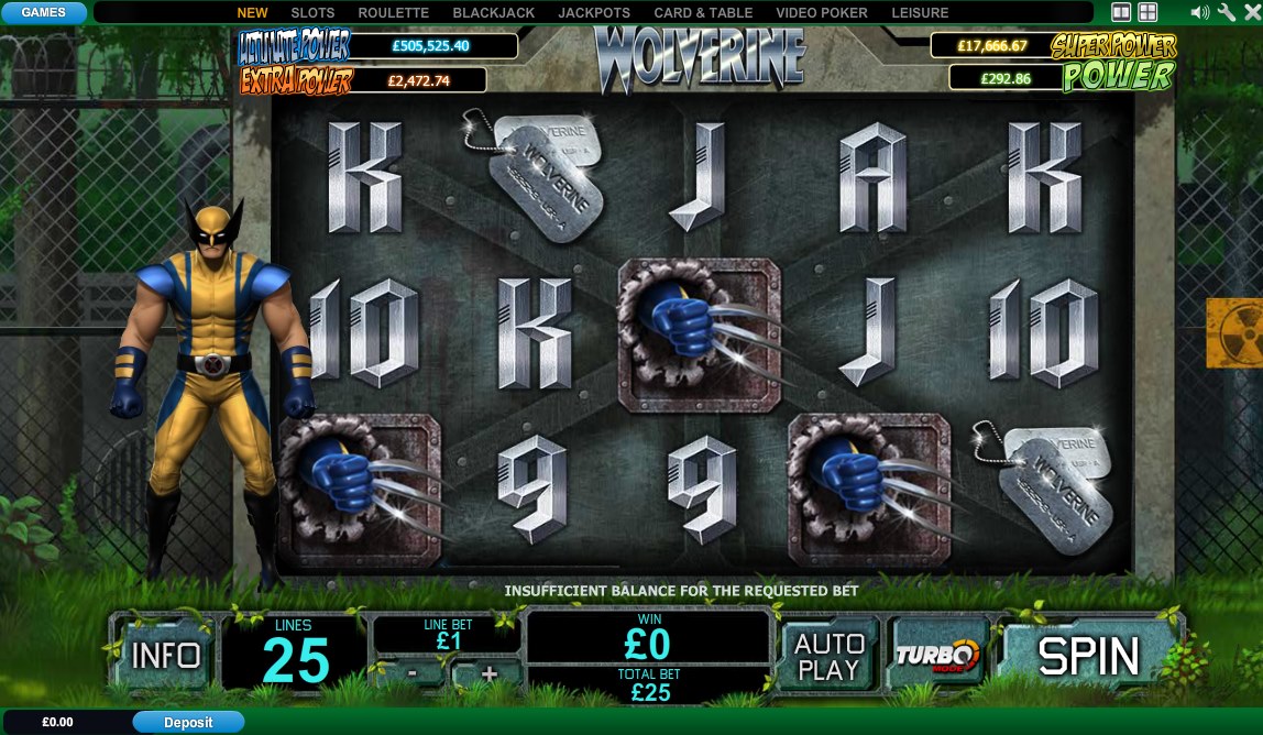 wolverine slot reel view